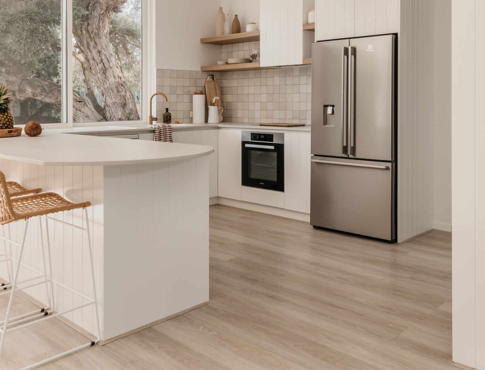 Hybrid flooring in a kitchen